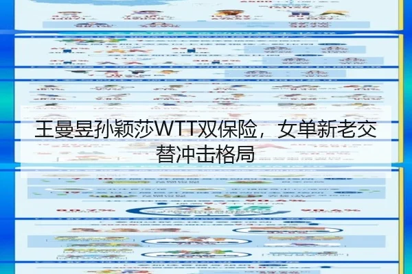 王曼昱孙颖莎WTT双保险，女单新老交替冲击格局
